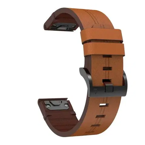 Řemínek pro Garmin QuickFit 26mm, leather brown - 26 mm
