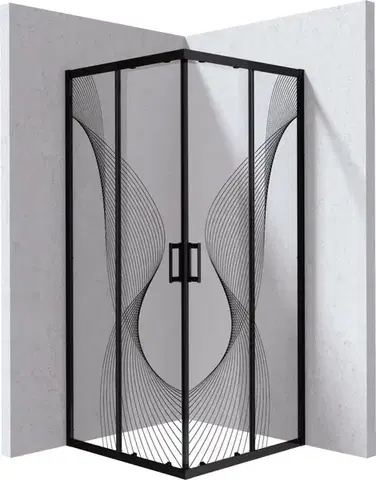 DEANTE Sprchový kout Funkia Evo čtvercový, čtvercový, 90x90 cm vzor vlna KYC_NB99P
