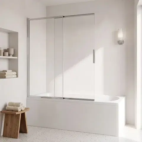REA Vanová zástěna posuvná Dario Chrome  120 REA-W7886