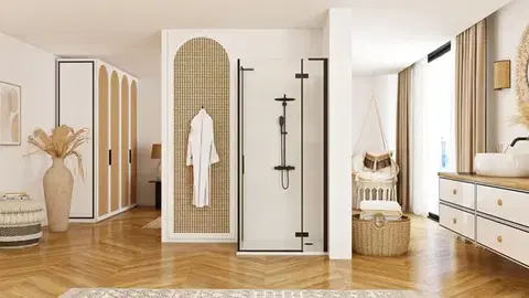 REA/S Sprchová kabina Hugo Black 100x90 KPL-45225