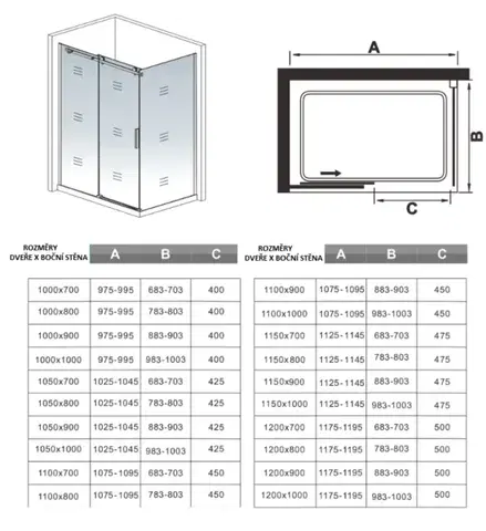 H K Sprchový kout DIAMOND 100x90 L/P varianta SE- DIAMOND10090