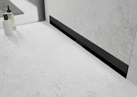 MEXEN Flat Wall odtokový žlab 2v1 stěna 70 cm černá 1730070