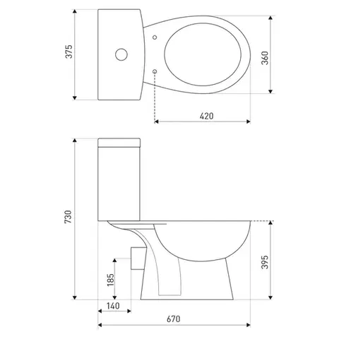KERRA Kompaktní WC Tetra (se sedátkem) s vortex splachovacím systémem 5907548123534