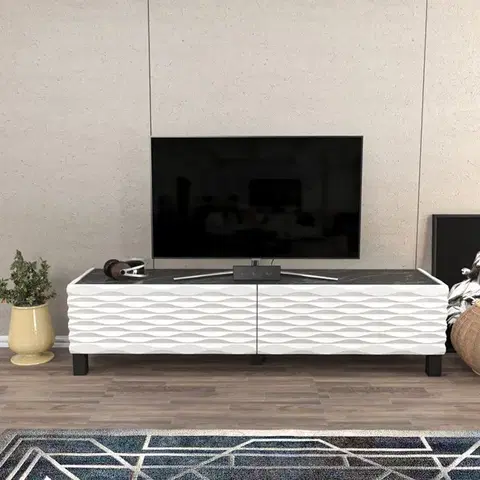 TV stolek Lerze - White, Black