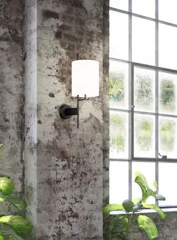 Černobílá kovová nástěnná lampa Tokyo Ledea