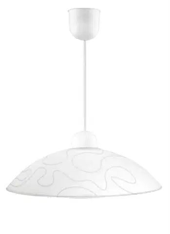 Závěsná lampa Malibu z bílého skla