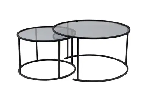 Sada konferenčních stolků Aurum - 80, 60 - Black, Grey