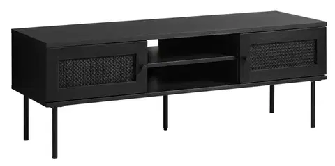 Estila TV stolek Malmo, černý/ratan, 120 cm