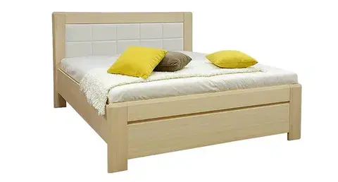 Kasvo Postel ELANA 2 180x200 cm dub / čelo ekokůže bílá
