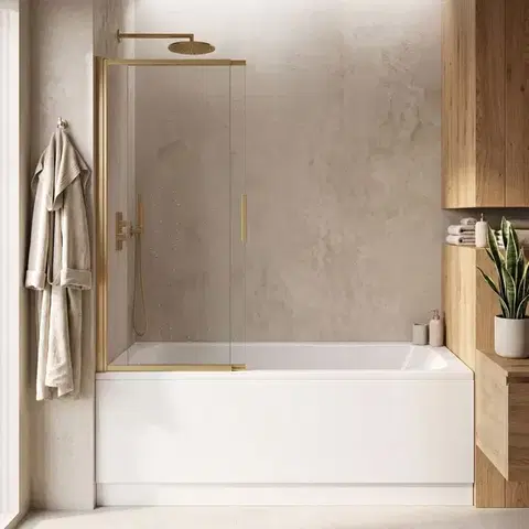 REA Vanová zástěna posuvná Dario Brush Gold 80 REA-W7882