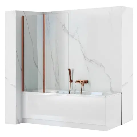 REA Skládací vanová zástěna AGAT-2 80 Brush Copper REA-W5696