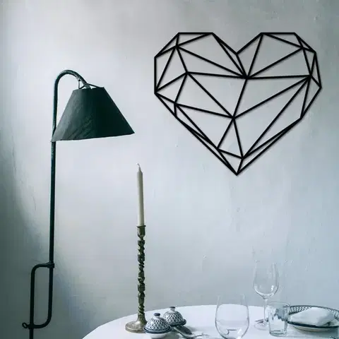 Dekorativní kovový doplněk na zeď Heart Metal Decor