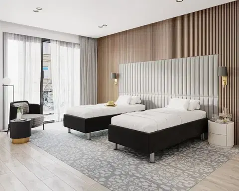 FDM Hotelová postel HARMONY | černá 80 x 200 cm