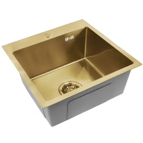 REA Ocelový dřez Leo 40 BRUSH GOLD ZLE-06001