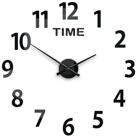 ModernClock Nástěnné samolepící hodiny Amadeus Time 75 cm černé