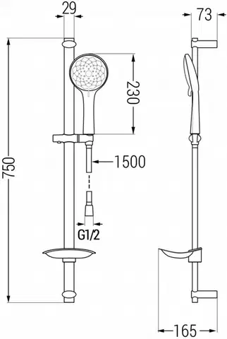MEXEN/S DB74 posuvný sprchový set, chrom 785744584-00