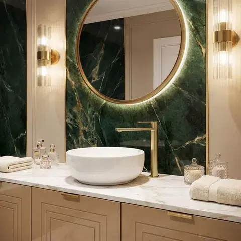 REA Umyvadlová vysoká baterie Hunter Brush Gold vysoká REA-B6692