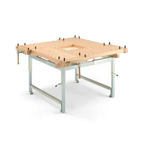 Hoblice KVADRAT, pneumaticky nastavitelná výška, 1300x1300 mm, buk