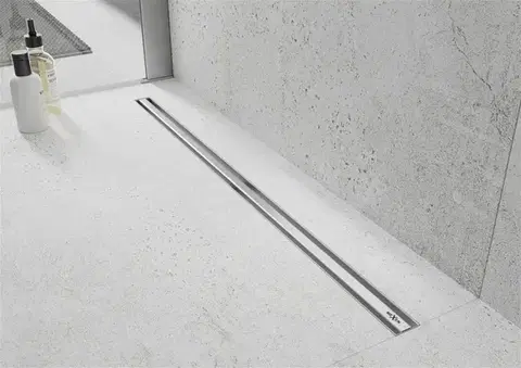 MEXEN Flat 360° Slim podlahový žlab 180, nerez 1041180