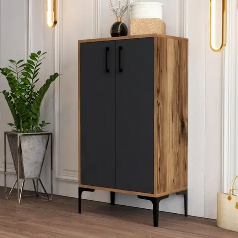 Botník Prag Walnut and Anthracite