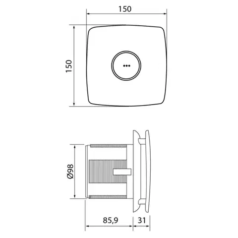 CATA X-MART 10 koupelnový ventilátor axiální, 15W, potrubí 100, nerez mat 01040000
