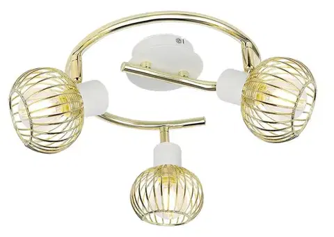 Spirálová stropní lampa 3X40W E14 bílá/zlatá OSLO