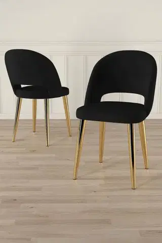 Sada židlí (4 kusy) Pane - Black, Gold