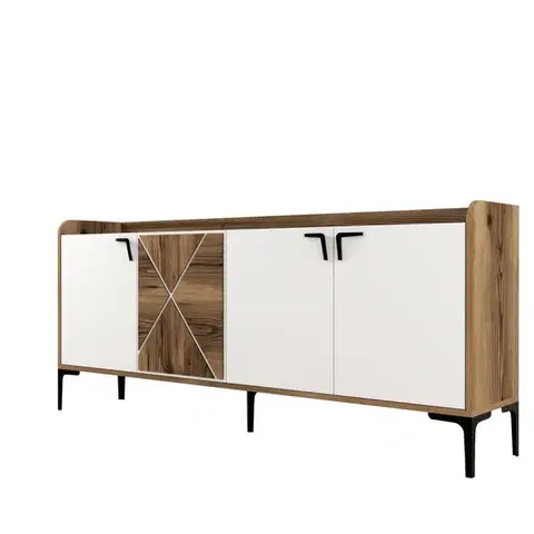 Konzolový stolek Venedik - Walnut, White