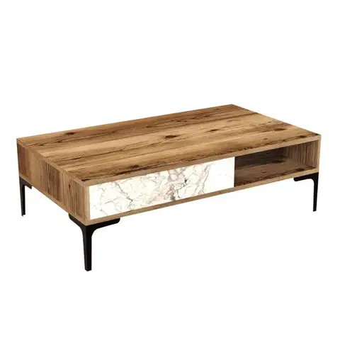 Konferenční stolek Istanbul - Walnut, White Marble