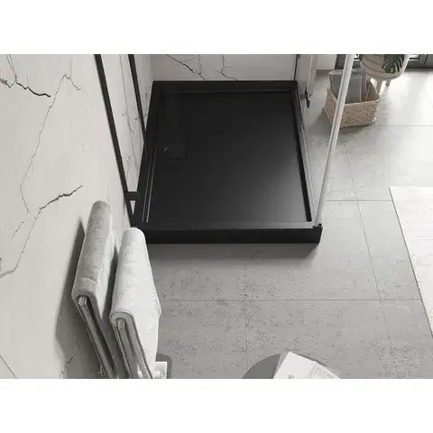 MEXEN Flow+ sprchová vanička obdélníková 90 x 100, černá mat 46R709010H