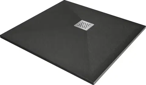 MEXEN Stone+ Sprchová vanička čtvercová 100x100, antracit 44711010