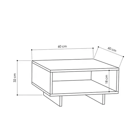 Konferenční stolek Hola - Oak, Anthracite
