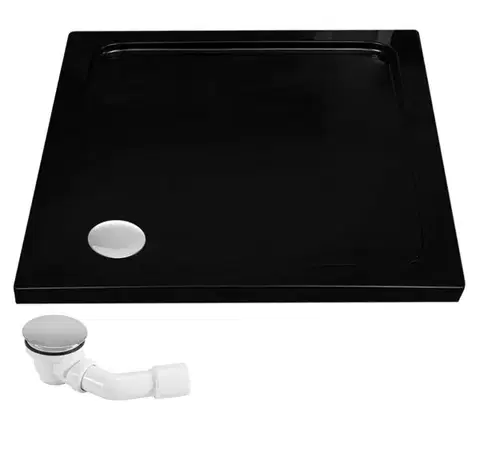 REA/S Sprchový kout PUNTO 90x90 Se sprchovou vaničkou Savoy black KPL-K1008