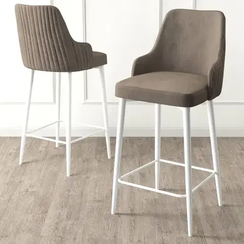 Bar Stool Set (2 Pieces) Enox - Cappuccino, White