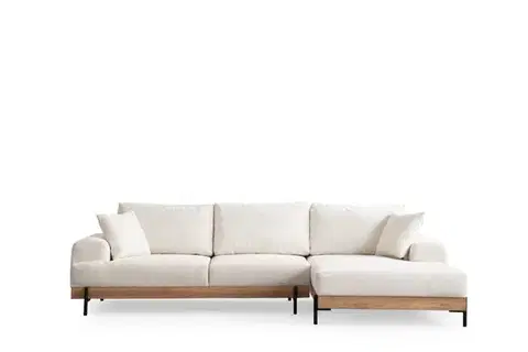 Rohová sedací souprava Eti Oak Right - White