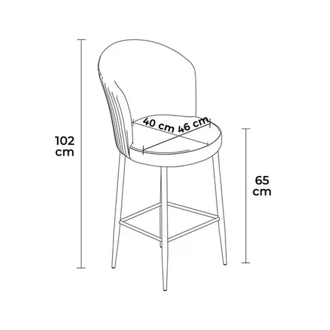 Bar Stool Set (2 Pieces) Alte - Cappuccino, Gold