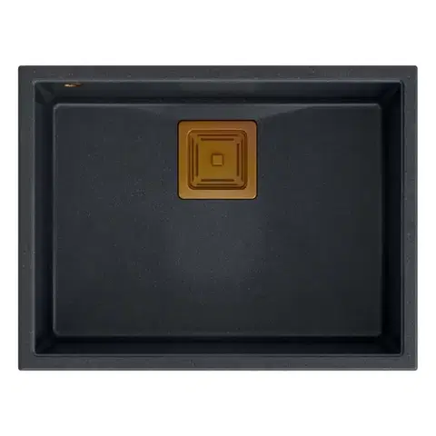 Quadron Granitový dřez DAVID 50 Black Metallic Ocel HQD5542U8-BS