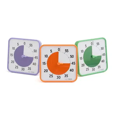 Časovač TIME TIMER, sada 3 ks, střední, magnetický, oranžová/zelená/fialová