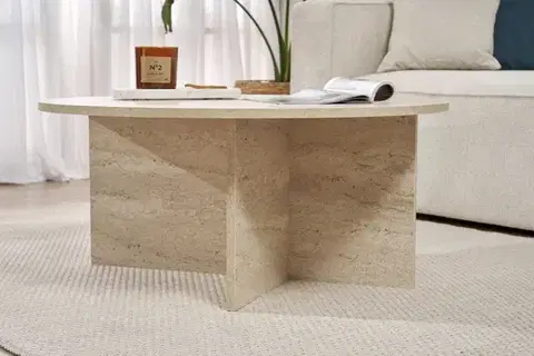 Konferenční stolek Soleil - Travertine