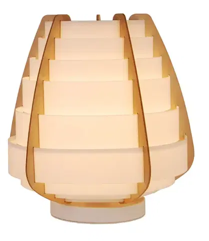 Stolní lampa béžová dřevo+plast Nagoja Ledea