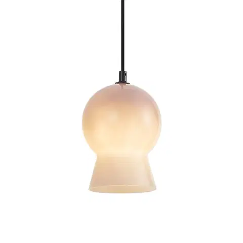Retro závěsná lampa černá s béžovým sklem pro 1-fázový kolejnicový systém - Iconic Bell