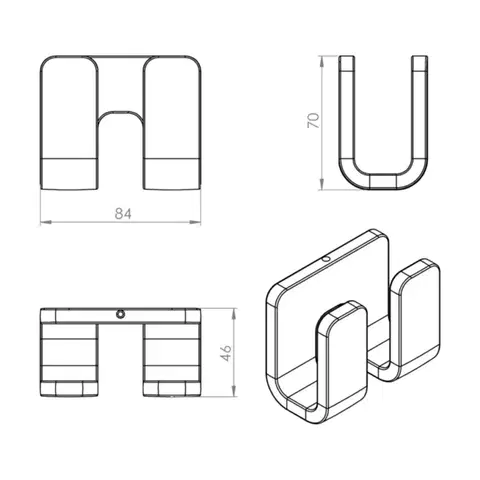 Gedy OUTLINE dvojitý háček, chrom 322813
