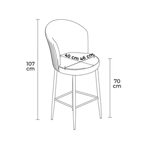 Bar Stool Set (2 Pieces) Fora - Cappuccino, White