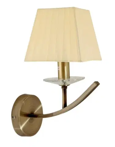 Patinovaná nástěnná lampa + organzové stínidlo 40W E14 Valencia
