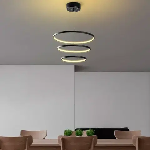 Závěsný LED lustr Simit - 13697, černá