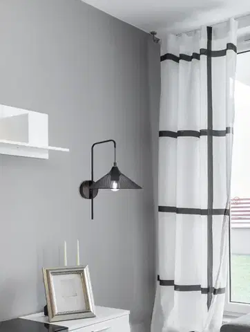 Černá kovová nástěnná lampa E27 Kiruna Ledea