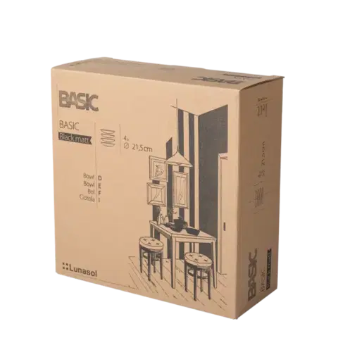 Talíř hluboký 21,5 cm 4 ks — Basic černý matný - 492783