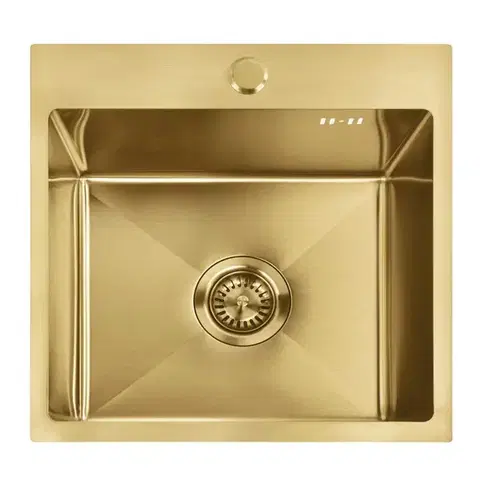 REA Ocelový dřez Leo 40 BRUSH GOLD ZLE-06001