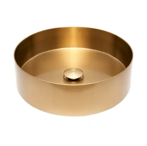 Umyvadlo na desku zlaté SAT Aurum 38x38 cm bez přepadu SATAUR3838BG SATAUR3838BG