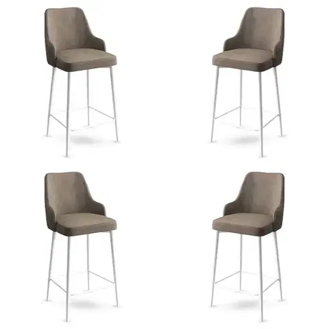 Bar Stool Set (4 Pieces) Enox - Cappuccino, White